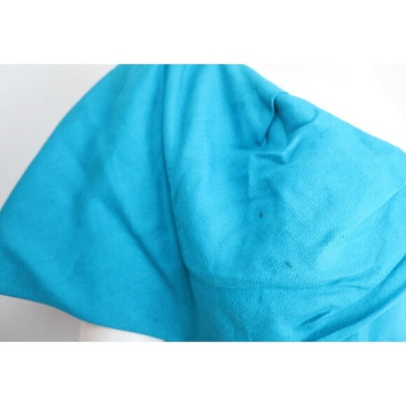 VINTAGE WOMEN'S TURQUOISE BLUE DRESS WITH LARGE COLLAR SLEEVES - Picture 6 of 12